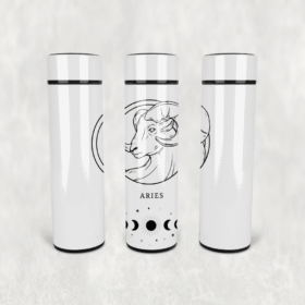 Koç Burcu Çizim Led Derece Göstergeli Paslanmaz Çelik Termos 500 ML