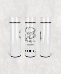 Akrep Burcu Çizim Led Derece Göstergeli Paslanmaz Çelik Termos 500 ML