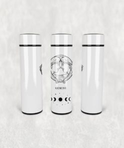 İkizler Burcu Çizim Led Derece Göstergeli Paslanmaz Çelik Termos 500 ML