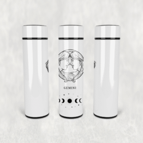 İkizler Burcu Çizim Led Derece Göstergeli Paslanmaz Çelik Termos 500 ML