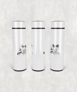 Lina Papatya Desen Led Derece Göstergeli Paslanmaz Çelik Termos 500 ML