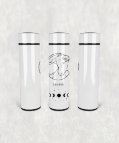 Boğa Burcu Çizim Led Derece Göstergeli Paslanmaz Çelik Termos 500 ML