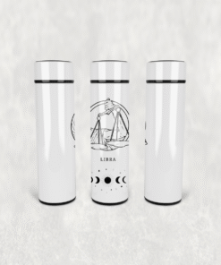 Terazi Burcu Çizim Led Derece Göstergeli Paslanmaz Çelik Termos 500 ML