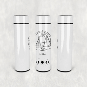 Terazi Burcu Çizim Led Derece Göstergeli Paslanmaz Çelik Termos 500 ML