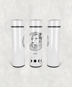 Aslan Burcu Çizim Led Derece Göstergeli Paslanmaz Çelik Termos 500 ML