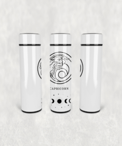 Oğlak Burcu Çizim Led Derece Göstergeli Paslanmaz Çelik Termos 500 ML