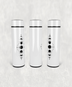 Ay Evreleri Desen Led Derece Göstergeli Paslanmaz Çelik Termos 500 ML