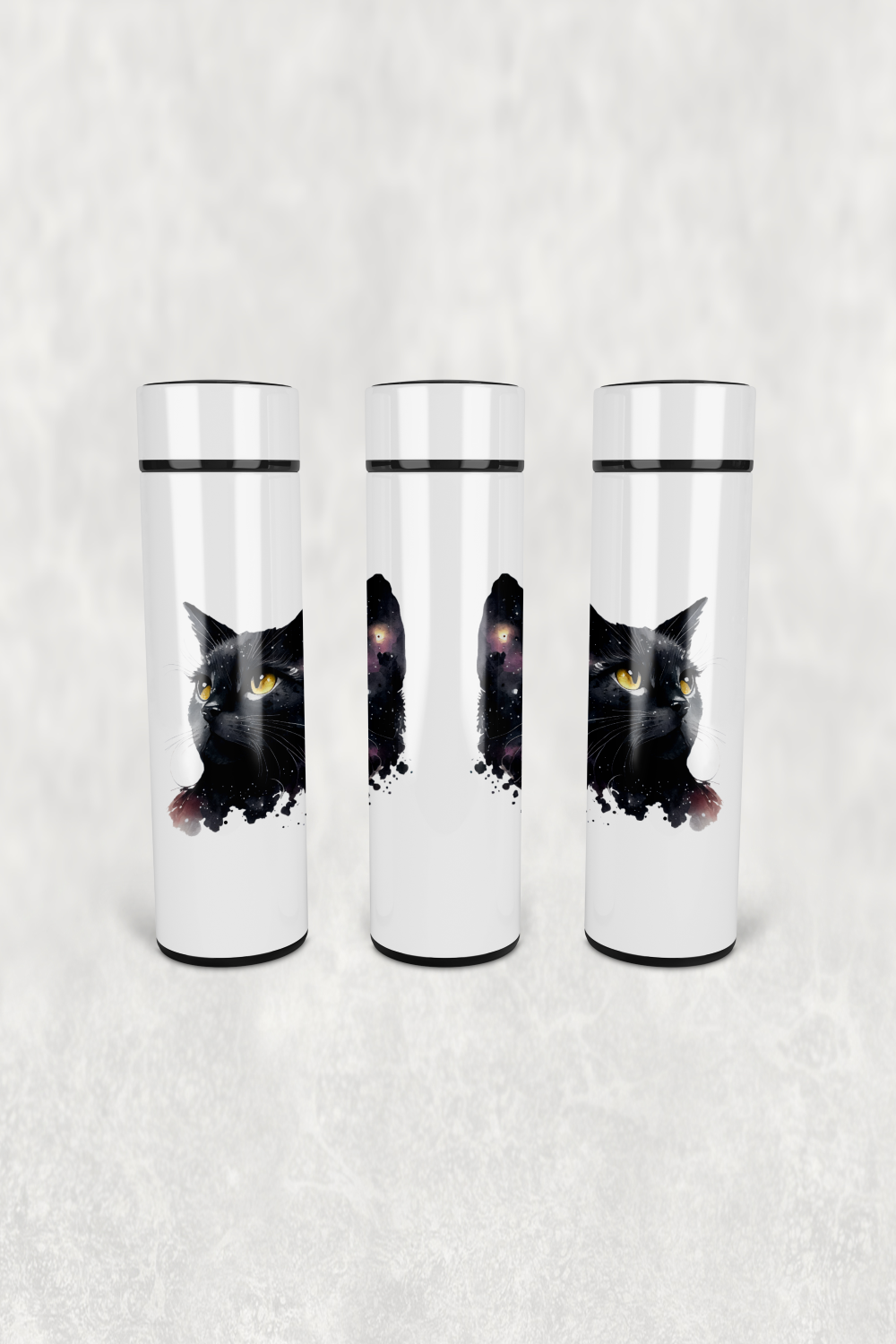 Kara Kedi Evren Led Derece Göstergeli Paslanmaz Çelik Termos 500 ML