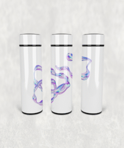 Holografik Dalga Deseni Led Derece Göstergeli Paslanmaz Çelik Termos 500 ML