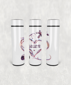 Kalp İnanç Deseni Led Derece Göstergeli Paslanmaz Çelik Termos 500 ML