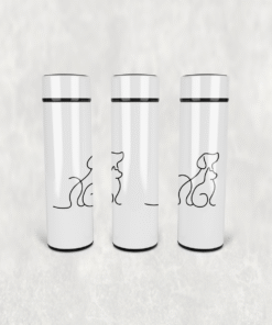 Köpek Kedi Dostluğu Led Derece Göstergeli Paslanmaz Çelik Termos 500 ML