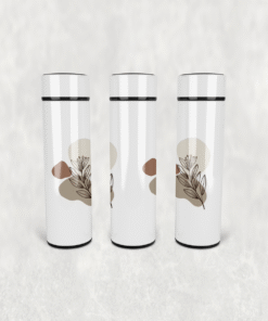 Soyut Yaprak Desen Led Derece Göstergeli Paslanmaz Çelik Termos 500 ML