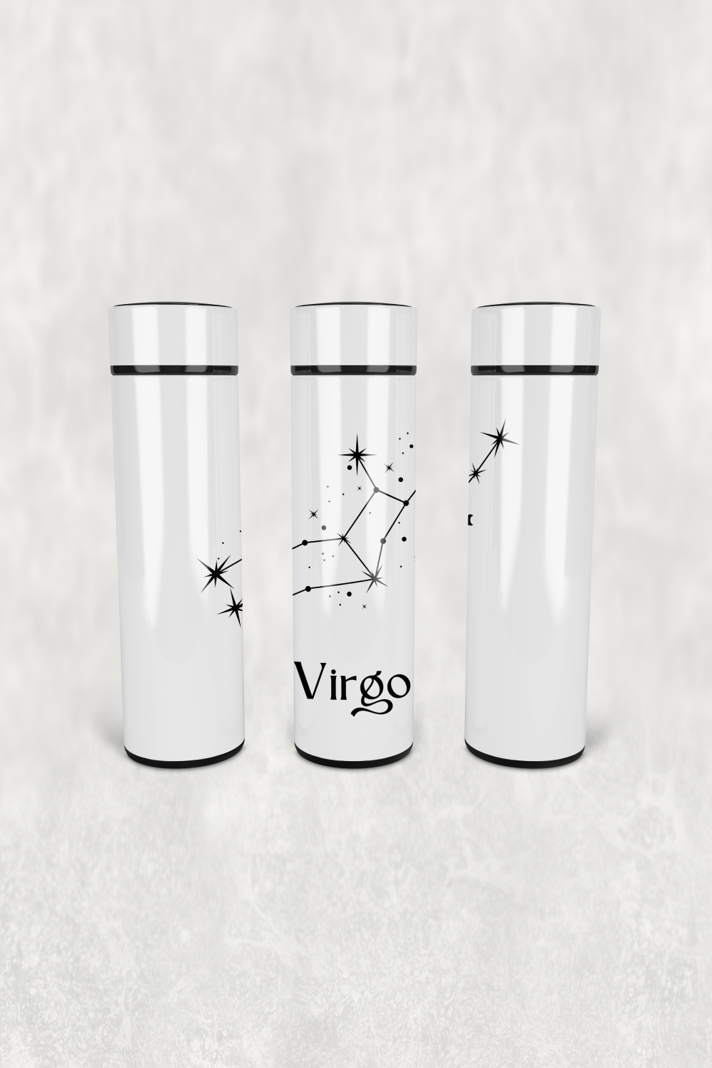 Başak Burcu Deseni Led Derece Göstergeli Paslanmaz Çelik Termos 500 ML