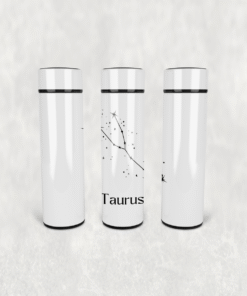 Boğa Burcu Deseni Led Derece Göstergeli Paslanmaz Çelik Termos 500 ML