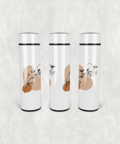 Kalp Dal Motif Led Derece Göstergeli Paslanmaz Çelik Termos 500 ML