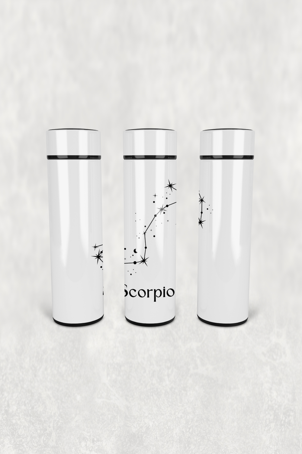 Akrep Burcu Deseni Led Derece Göstergeli Paslanmaz Çelik Termos 500 ML