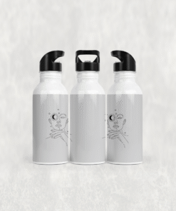 Ay ve Yıldız Kadın Silüeti Alüminyum Pipetli Matara 600 ML