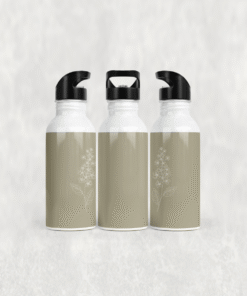 İnce Çiçek Dalları Alüminyum Pipetli Matara 600 ML