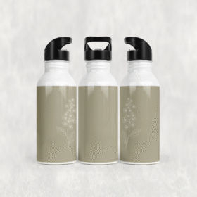 İnce Çiçek Dalları Alüminyum Pipetli Matara 600 ML