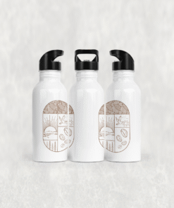 Gün Doğumu ve Kahve Çekirdekleri Alüminyum Pipetli Matara 600 ML