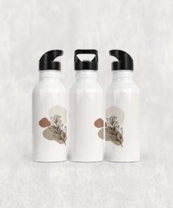 Soyut Yaprak Formu Alüminyum Pipetli Matara 600 ML