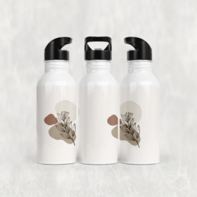 Soyut Yaprak Formu Alüminyum Pipetli Matara 600 ML