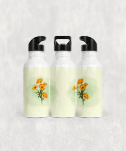 Sarı Papatya Çiçekleri Alüminyum Pipetli Matara 600 ML