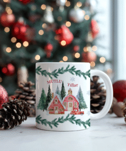 Yılbaşı Yeni Yıl Temalı Porselen Kupa Bardak Kahve Çay Hediyelik Koleksiyon 37