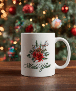 Yılbaşı Yeni Yıl Temalı Porselen Kupa Bardak Kahve Çay Hediyelik Koleksiyon 53