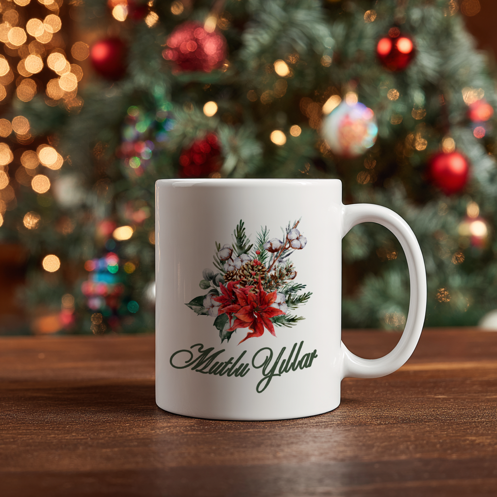 Yılbaşı Yeni Yıl Temalı Porselen Kupa Bardak Kahve Çay Hediyelik Koleksiyon 53