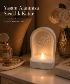 Akrep Burcu Özel Dekoratif LED Mum Objesi Takımyıldız Tasarımı Pilli LED Mum Dahil 15x10 cm - Görsel 3