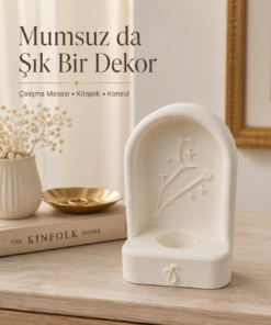Aslan Burcu Özel Dekoratif LED Mum Objesi Takımyıldız Tasarımı Pilli LED Mum Dahil 15x10 cm - Görsel 7