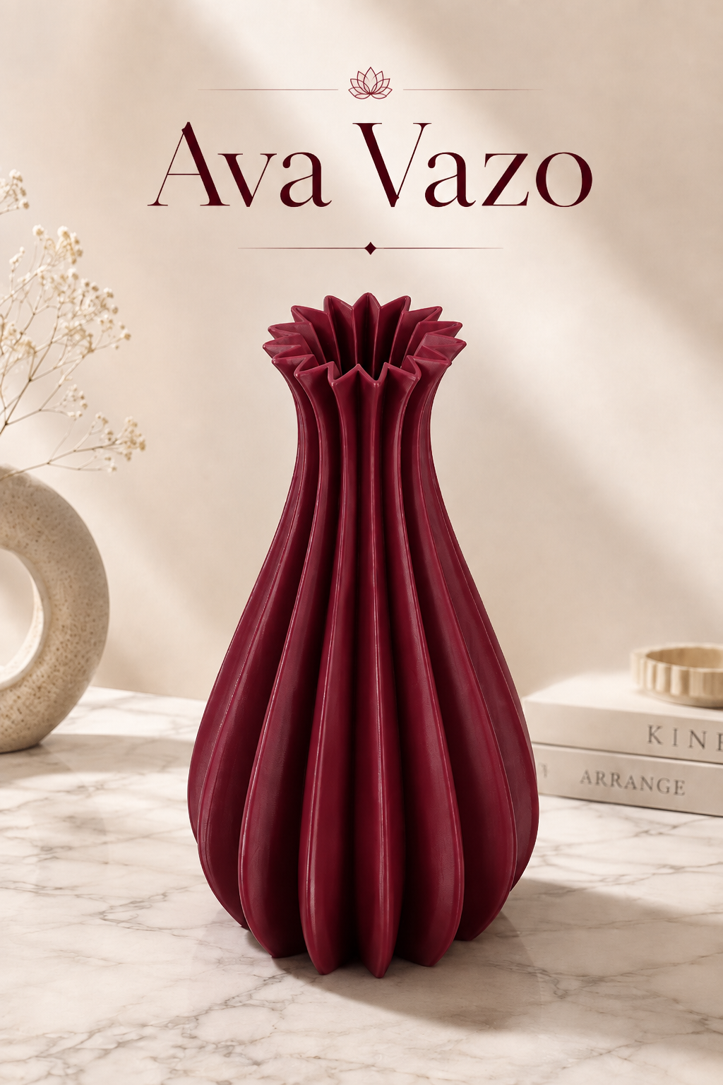 Ava Dekoratif Vazo Modern Salon Dekorasyonu ve Şık Salon Vazosu