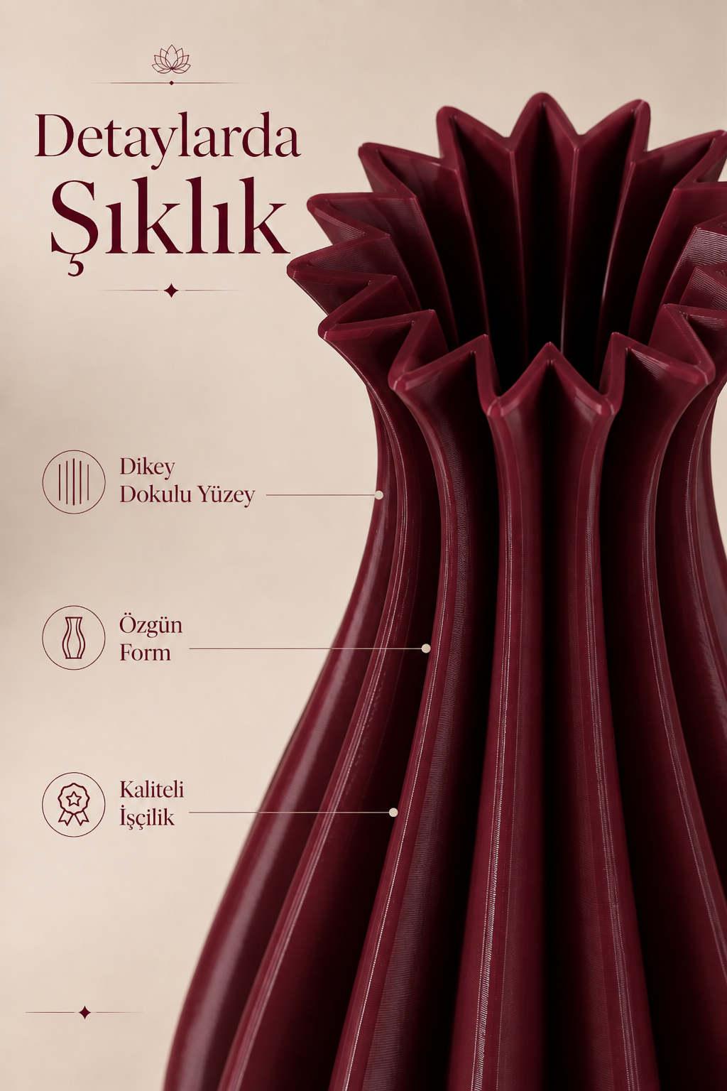 Ava Dekoratif Vazo Modern Salon Dekorasyonu ve Şık Salon Vazosu - Görsel 5