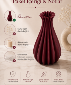 Ava Dekoratif Vazo Modern Salon Dekorasyonu ve Şık Salon Vazosu - Görsel 8