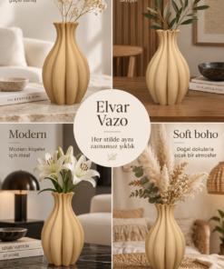 Elvar Dekoratif Vazo Salon ve Oturma Odası İçin Modern Vazo - Görsel 7