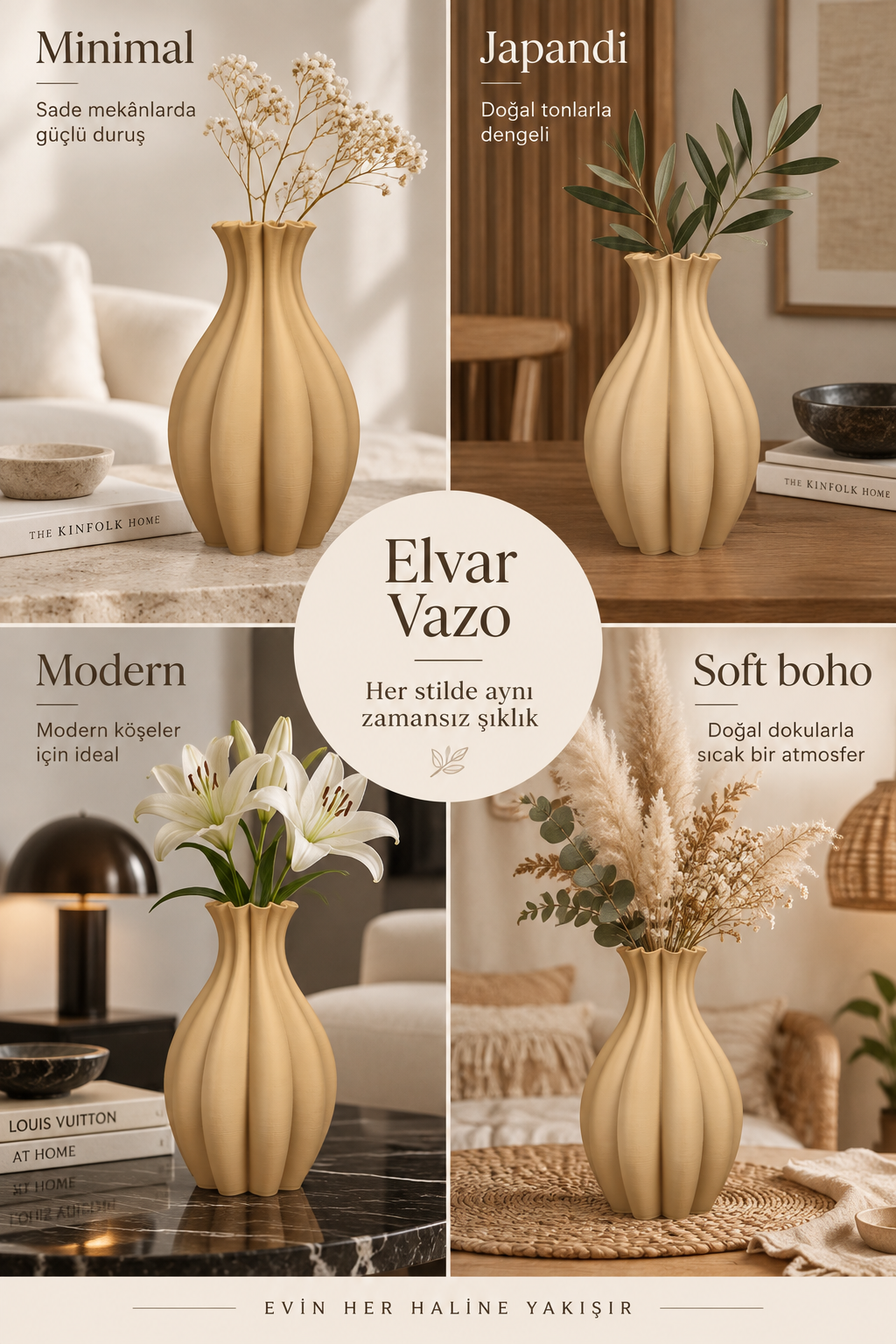 Elvar Dekoratif Vazo Salon ve Oturma Odası İçin Modern Vazo - Görsel 7