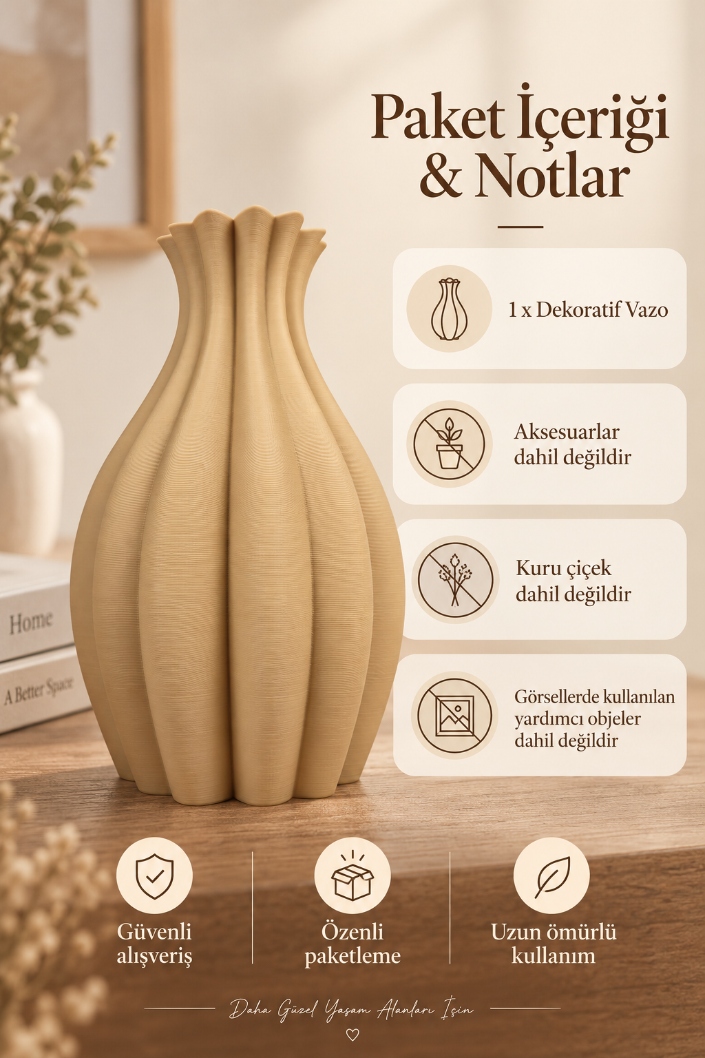 Elvar Dekoratif Vazo Salon ve Oturma Odası İçin Modern Vazo - Görsel 8