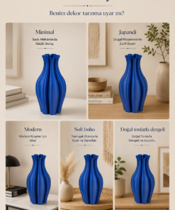 Evira Dekoratif Vazo Minimal Tasarım Ev Dekorasyonu ve Salon Vazosu - Görsel 7