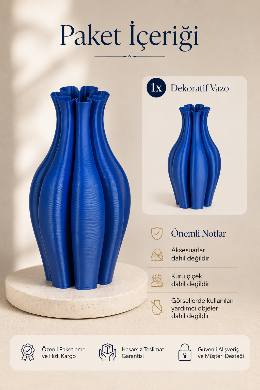 Evira Dekoratif Vazo Minimal Tasarım Ev Dekorasyonu ve Salon Vazosu - Görsel 8