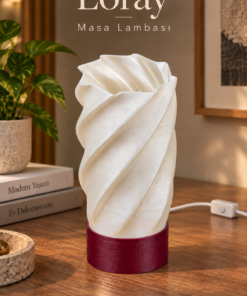 Loray Dekoratif Masa Lambası E27 Duylu Anahtarlı Kablolu Abajur 23x12 cm