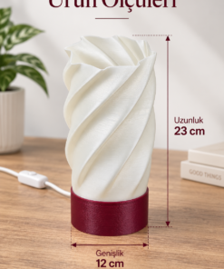 Loray Dekoratif Masa Lambası E27 Duylu Anahtarlı Kablolu Abajur 23x12 cm - Görsel 4