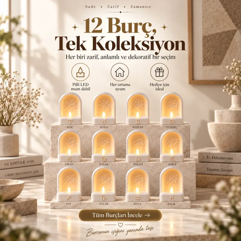 Burç temalı dekoratif LED mum objeleri