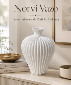 Alternative view of Mermer Görünümlü Norvi Dekoratif Vazo Raf Konsol ve TV Ünitesi İçin Modern Vazo