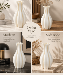 Ovira Dekoratif Vazo Şık Ev Dekoru ve Modern Salon Vazosu - Görsel 7