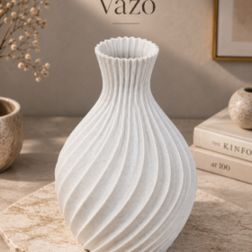 Mermer Görünümlü Soren Dekoratif Vazo Modern Salon Dekoru ve Masaüstü Vazo